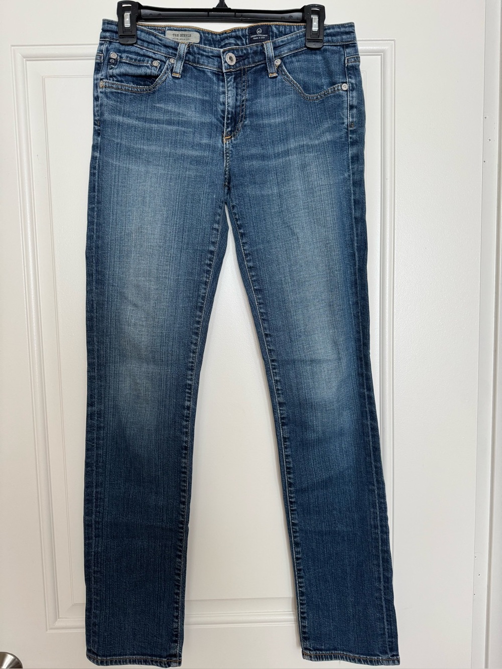 AG Adriano Goldschmied Medium Blue Straight-Leg Jeans